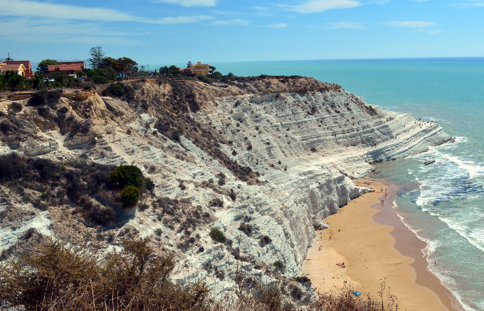 limestone cliffs on the coast of Sicily