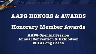AAPG Honorary Member Awards at ACE2012
