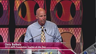 Chris Bolhuis receives the 2013 Teacher of the Year Award